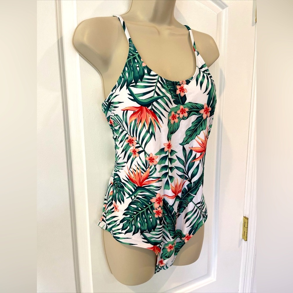 Women’s “Holipick” XL Floral Print One Piece Bathing Suit NWOT